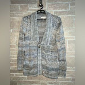 Boston Proper Chunky Knit Metallic Sequined Oversized Cardigan size L.